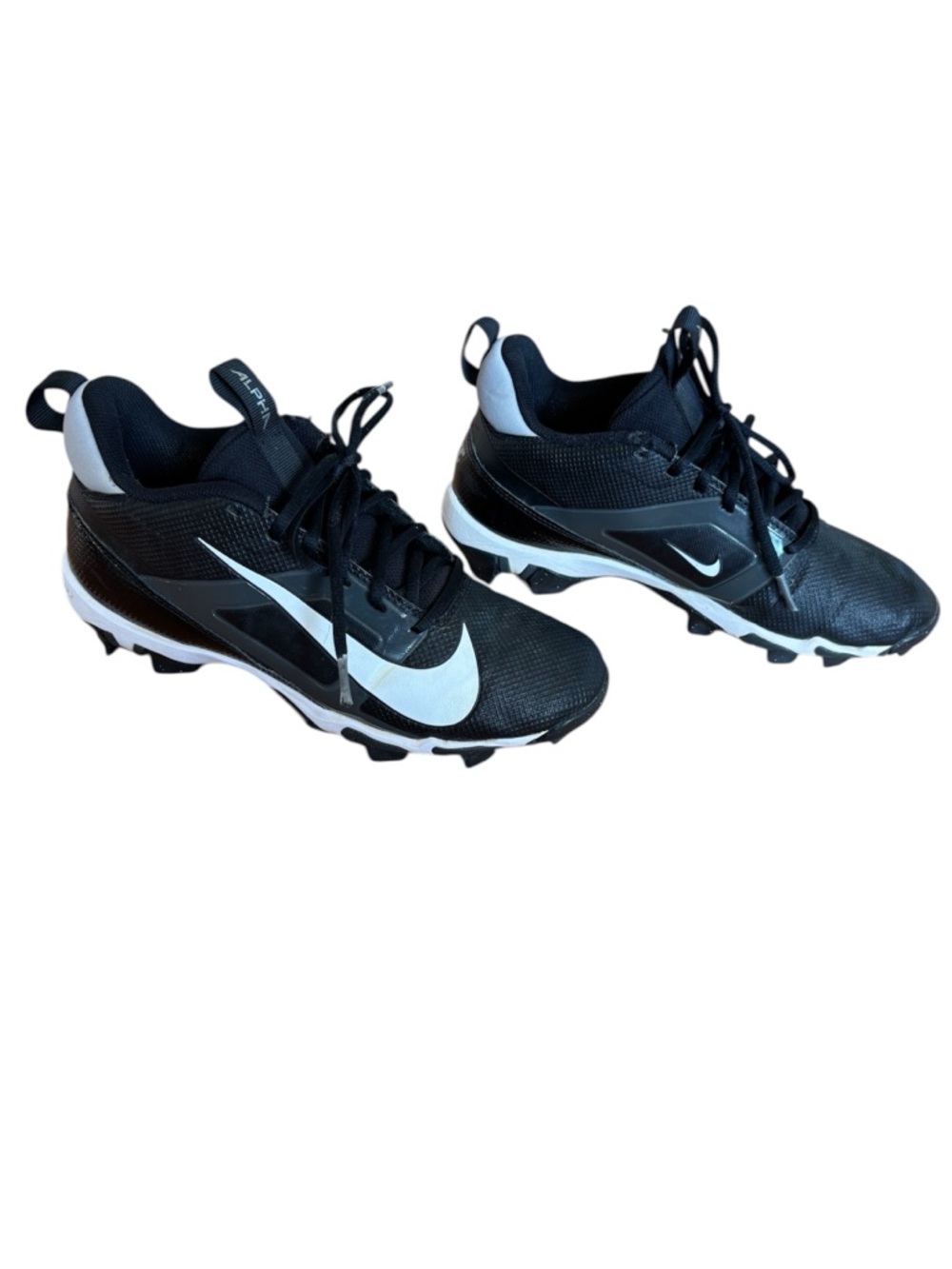 Nike Alpha Football Cleats Black White Men’s Size 7.5 FN0028-001